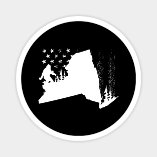 New York Bigfoot American Flag Magnet